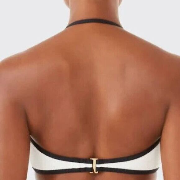KATE SPADE CONTRAST BANDEAU BIKINI TOP BIKINI BOTTOM SET S - Picture 2 of 8